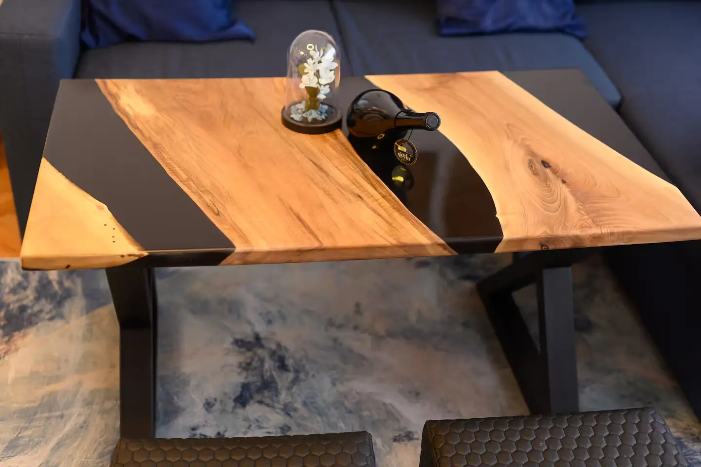 Black epoxy coffee table